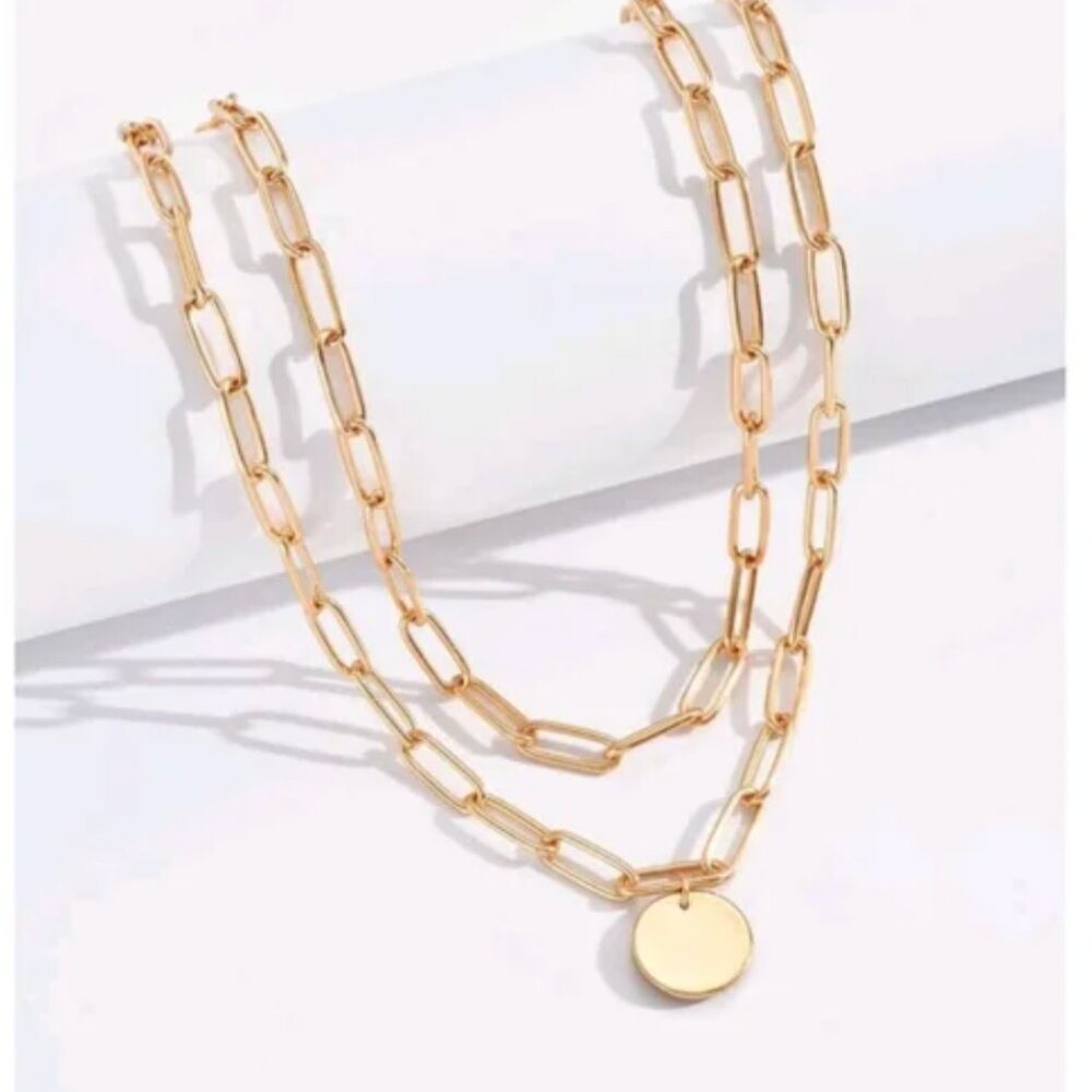 14K Gold Filled Paper Clip Gold Filled Necklace - Picture 3 of 4